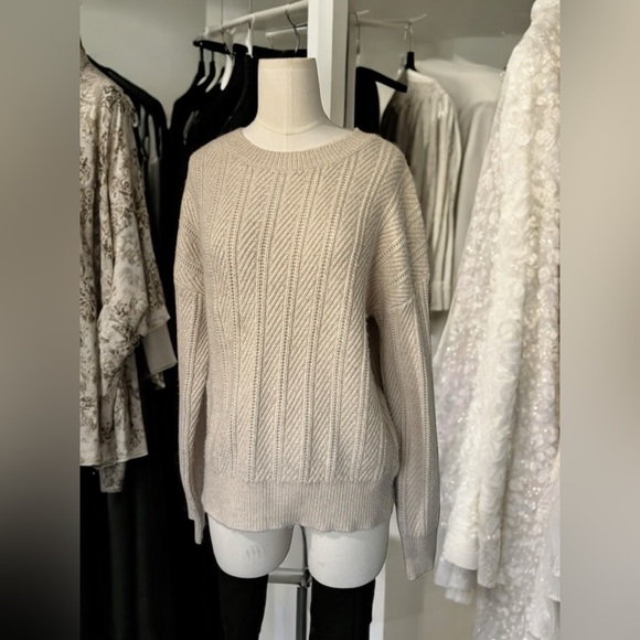 Joie  Ribbed Knit Crew Sweater Cream  Sz M - Picture 1 of 6